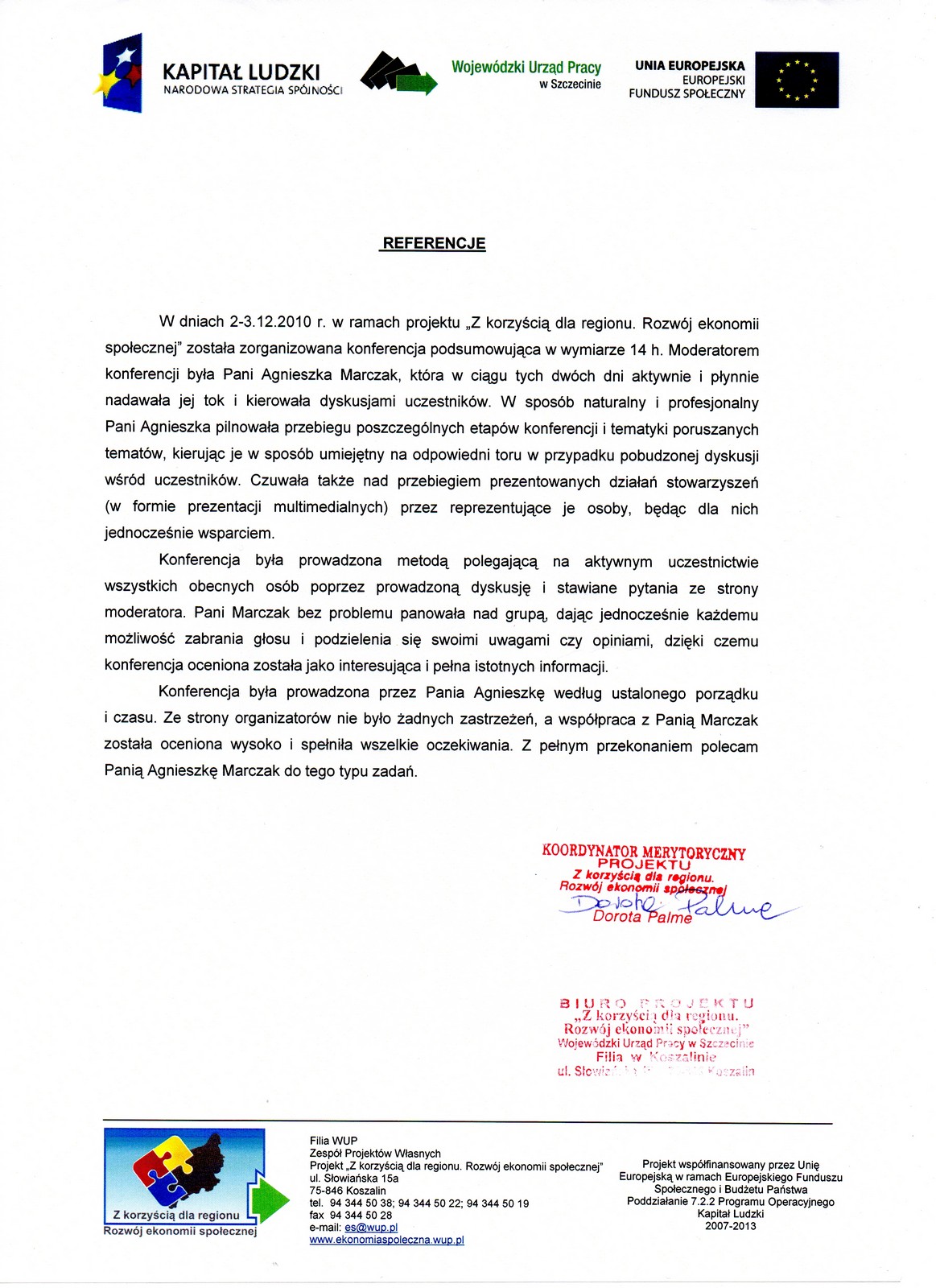 Referencje WUP Koszalin Referencje WUP Koszalin